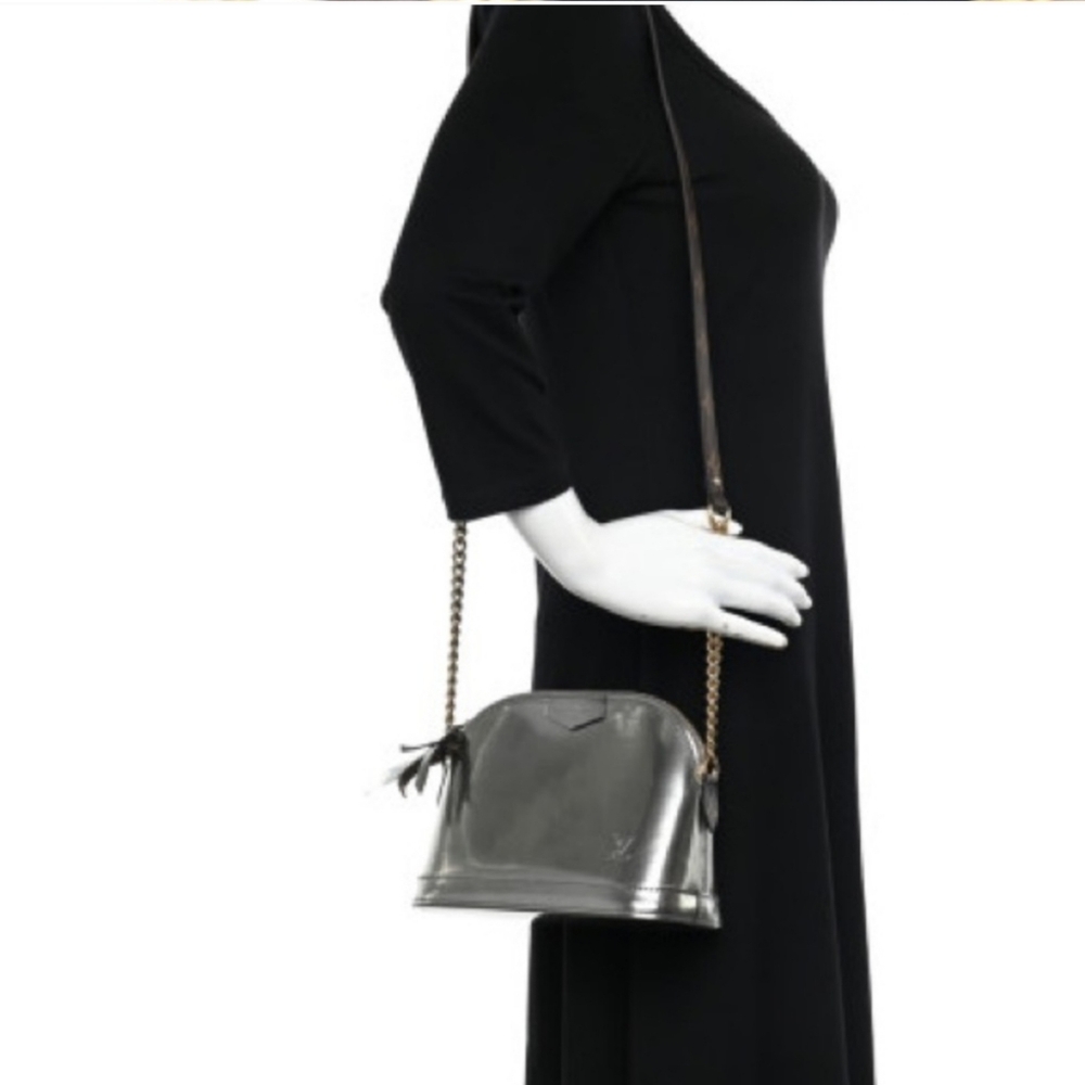 LOUIS VUITTON LV Gris Metal Miroir Vernis Mini Alma - Picture 15 of 15
